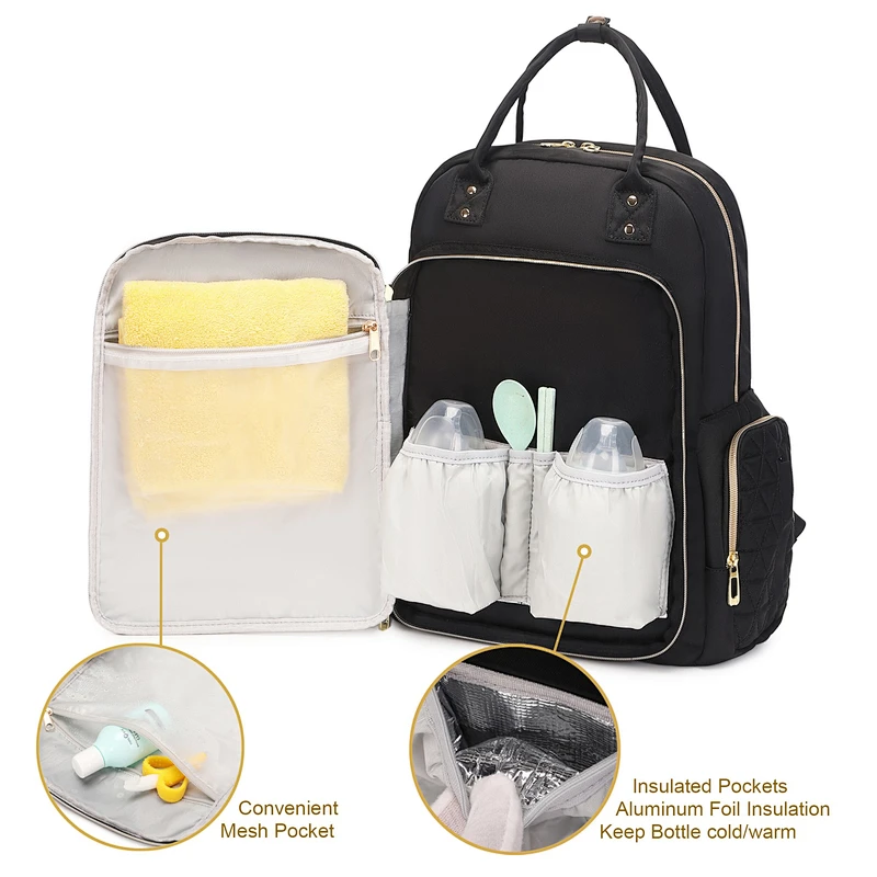 Diaper Bag Backpack Black Newborn Baby Registry Research Essentials
